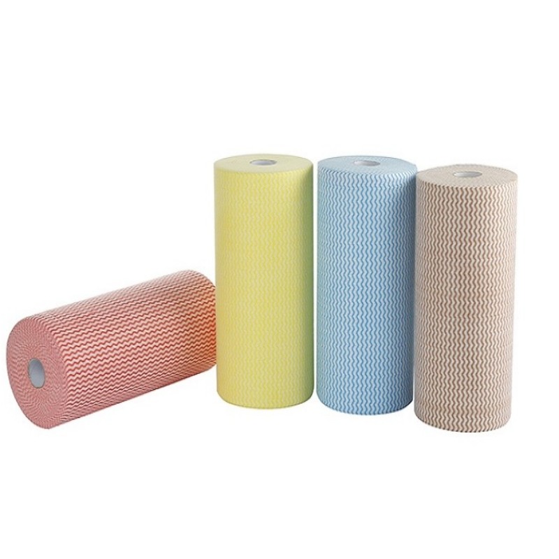 Bambu Fiber/Viscose Polyester Polyester Tahan Minyak Non-Woven Cleaning Roll